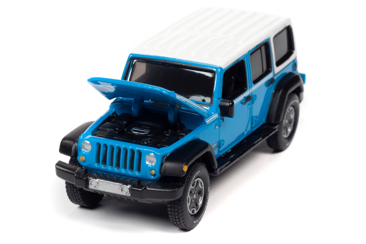 2018 Jeep Wrangler JK Unlimited Sport (Chief Blue w/White Roof & White Side Stripes)