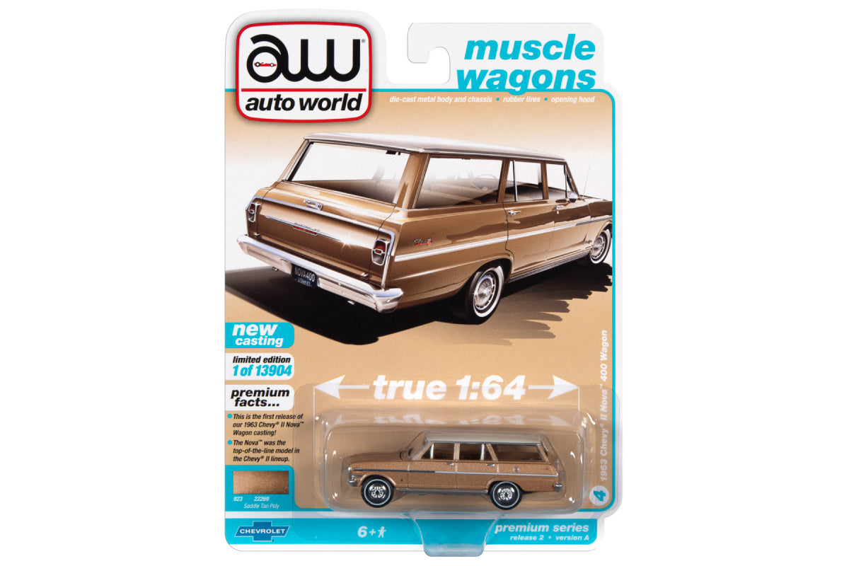 1963 Chevy II Nova 400 Station Wagon (Saddle Tan Poly w/Ermine White Roof)