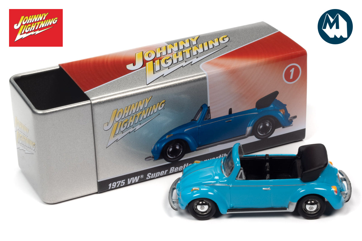 1975 VW Super Beetle Convertible (Miami Blue)