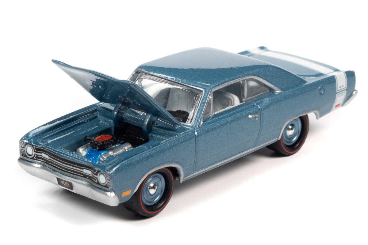 1969 Dodge Dart GTS (B3 Light Blue Iridescent with White GT Sport Rear Stripe)