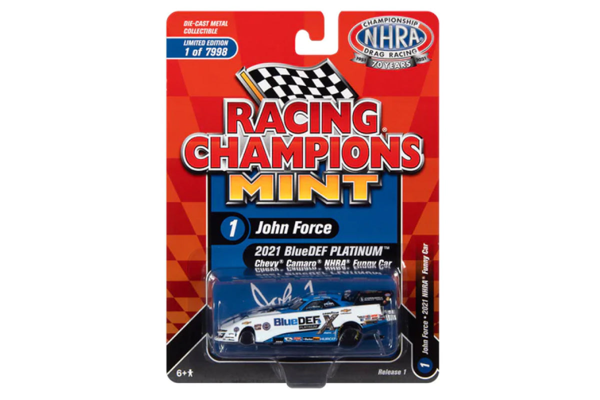 2021 John Force Blue Def Camaro FC (White & Blue)