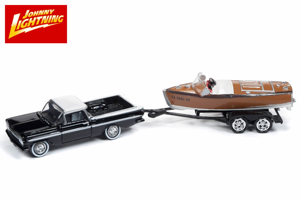 1959 Chevrolet El Camino with Vintage Barrelback Wood Boat
