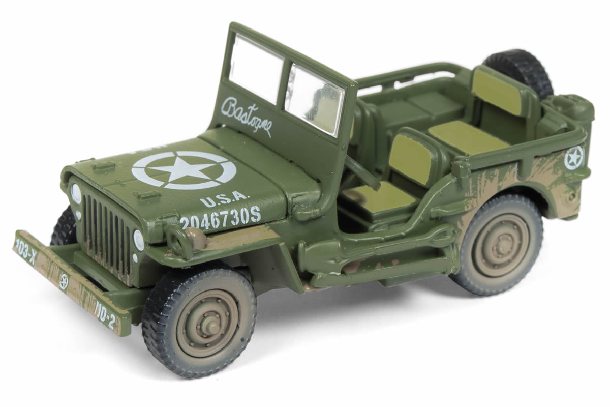 The Bastogne resin display with WWII Willys MB Jeep