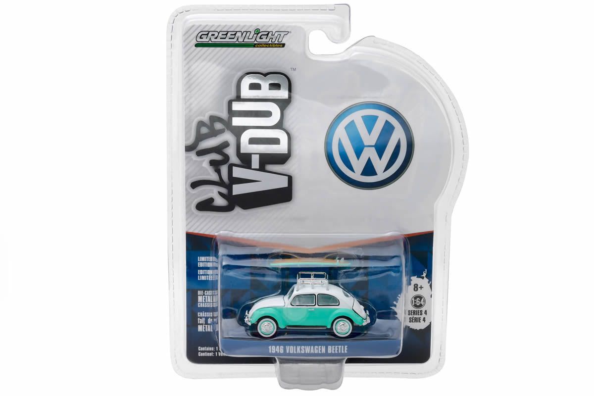 1946 Volkswagen Beetle with Roof Rack and Surfboards