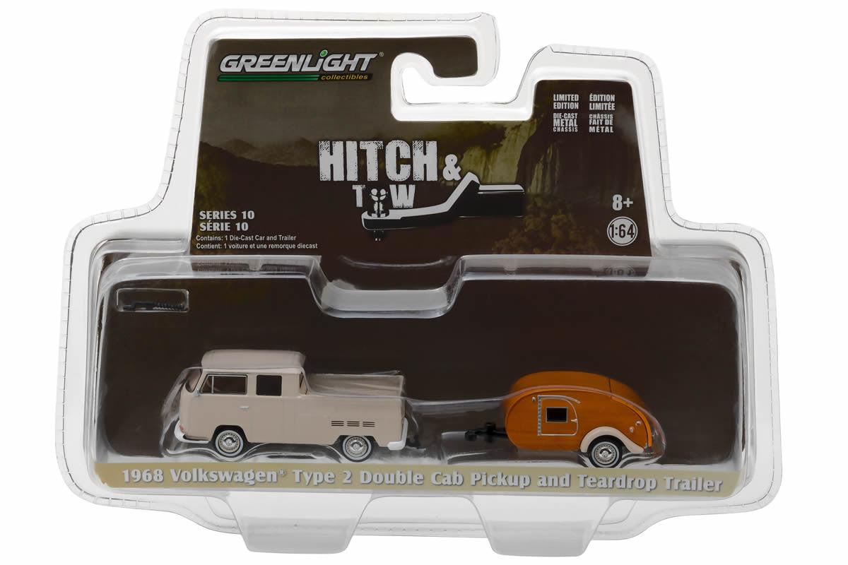 1968 Volkswagen T2 Type 2 Double Cab Pick-Up with Tear Drop Trailer