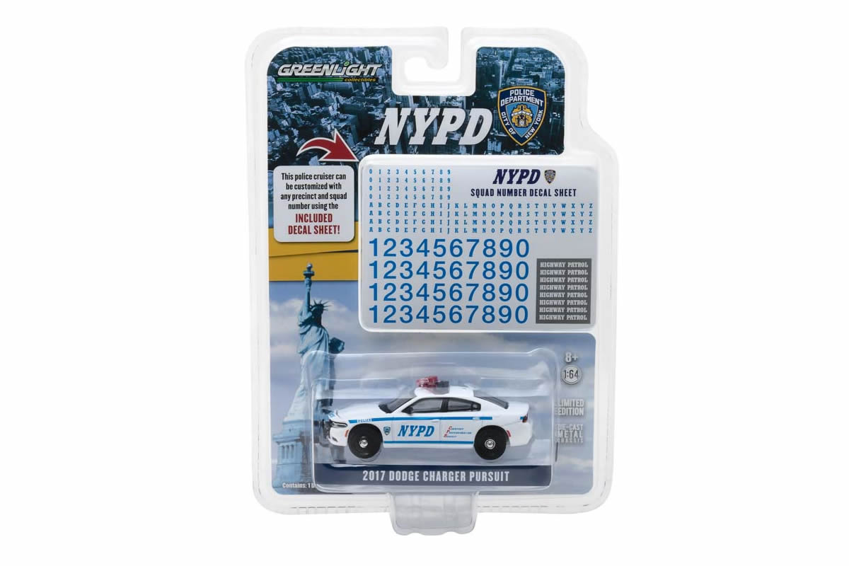 2011 Ford Crown Victoria Police New York City Police Dept (NYPD) Auxiliary with NYPD Squad Number Decal Sheet