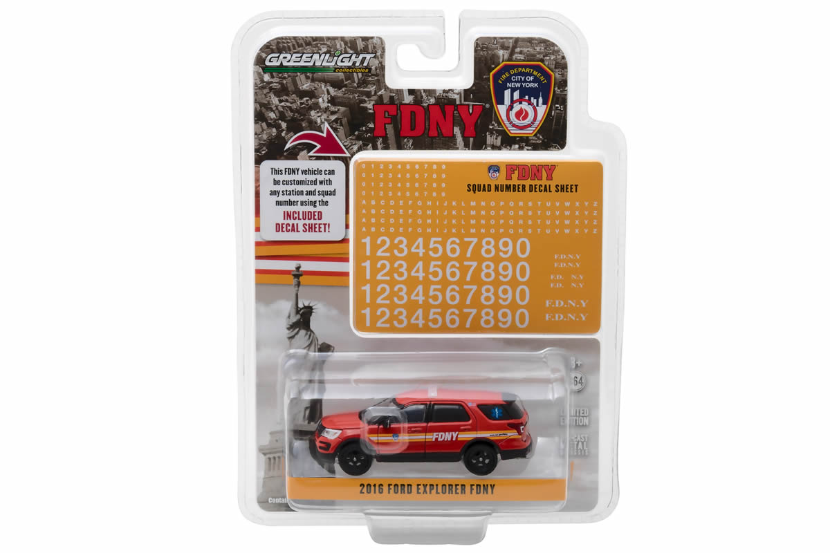 2016 Ford Interceptor Utility Official Fire Department City of New York (FDNY) with FDNY Squad Number Decal Sheet