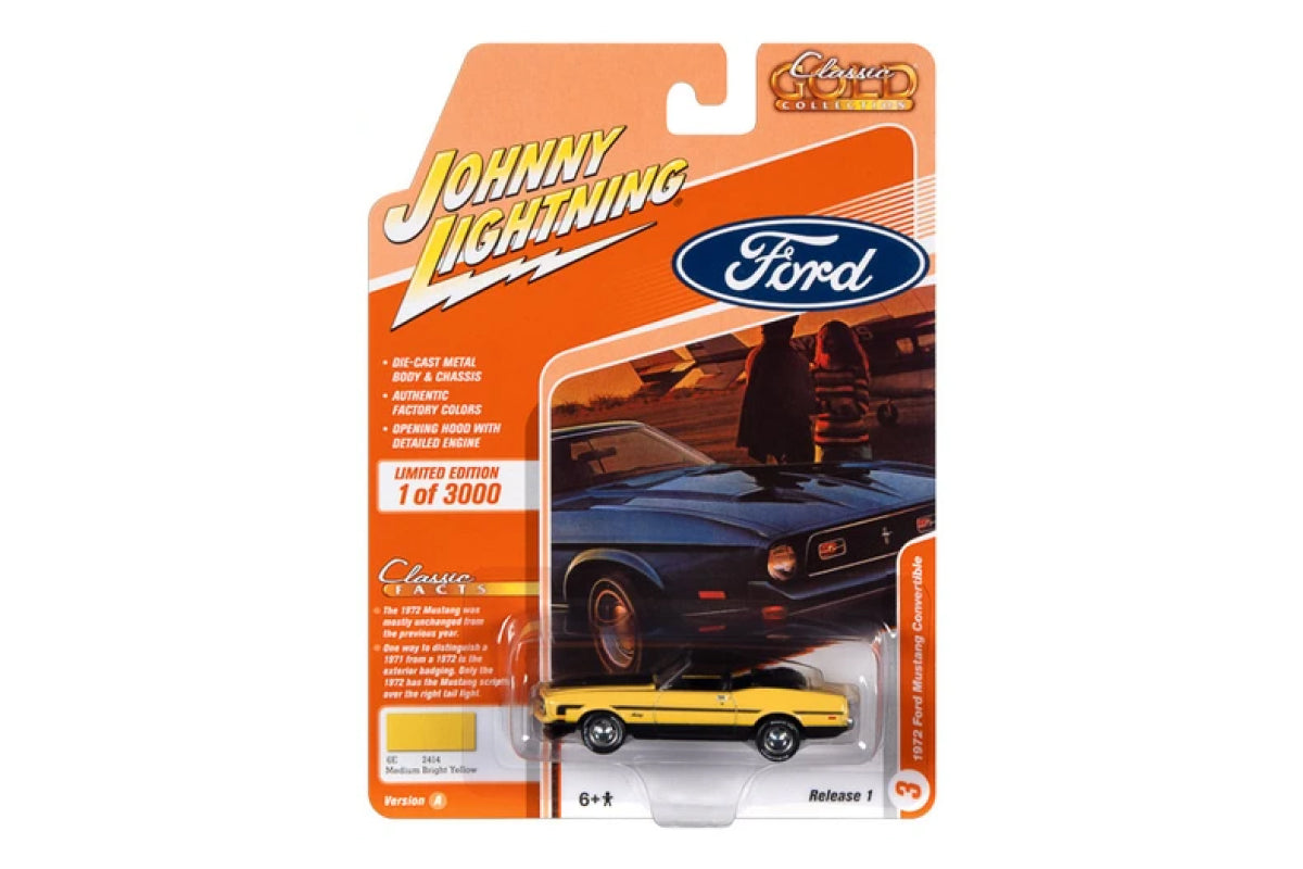 1972 Ford Mustang Convertible (Medium Bright Yellow, Black Stripes)