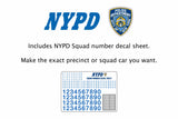 2011 Ford Crown Victoria Police New York City Police Dept (NYPD) with NYPD Squad Number Decal Sheet