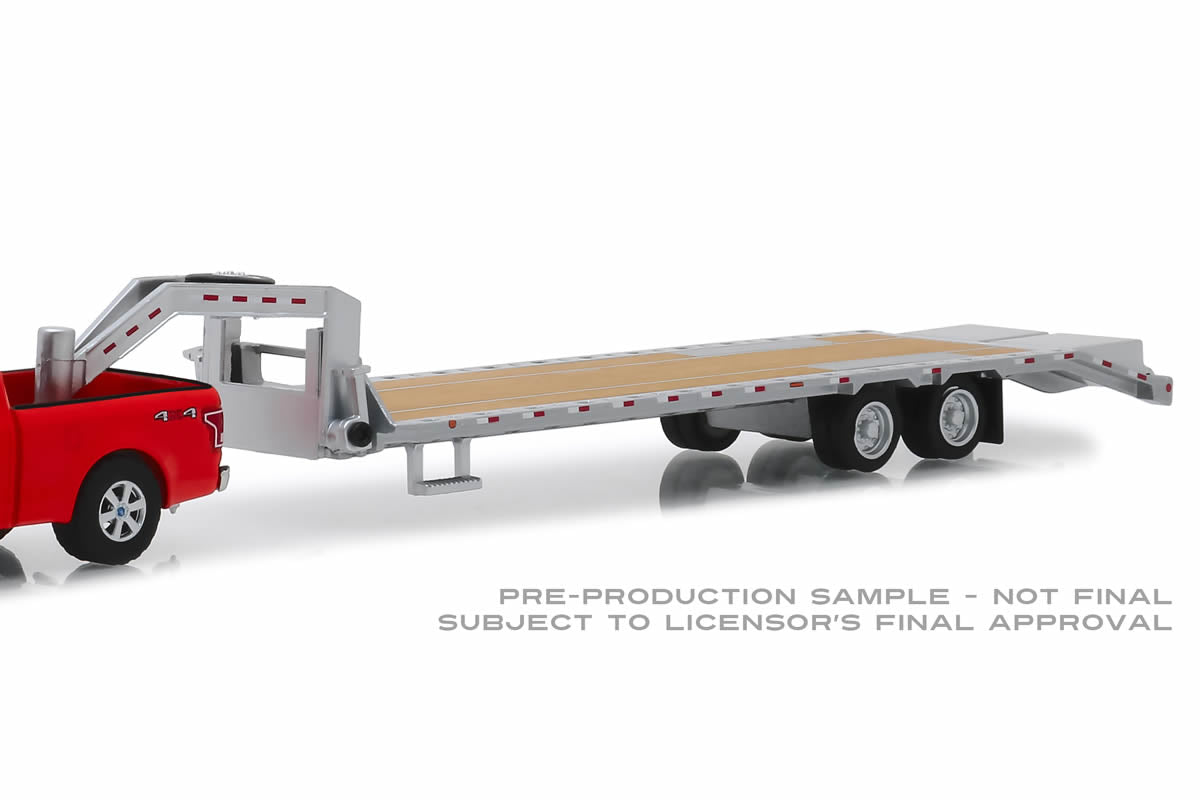 2017 Ford F-150 in Red and Gooseneck Trailer in Silver