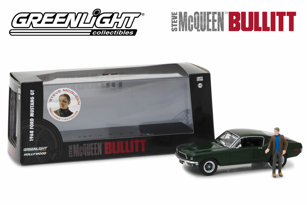 1:43 - Bullitt / 1968 Ford Mustang GT Fastback with Steve McQueen Figure