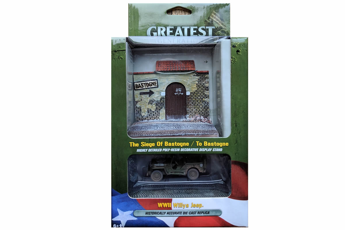 The Bastogne resin display with WWII Willys MB Jeep