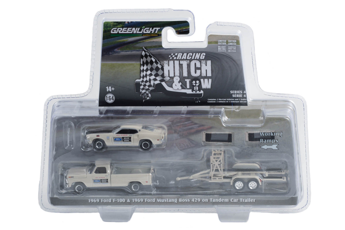 1969 Ford F-100 and 1969 Ford Mustang Boss 429 - Nelson Ekdahl Ford #133 on Tandem Car Trailer