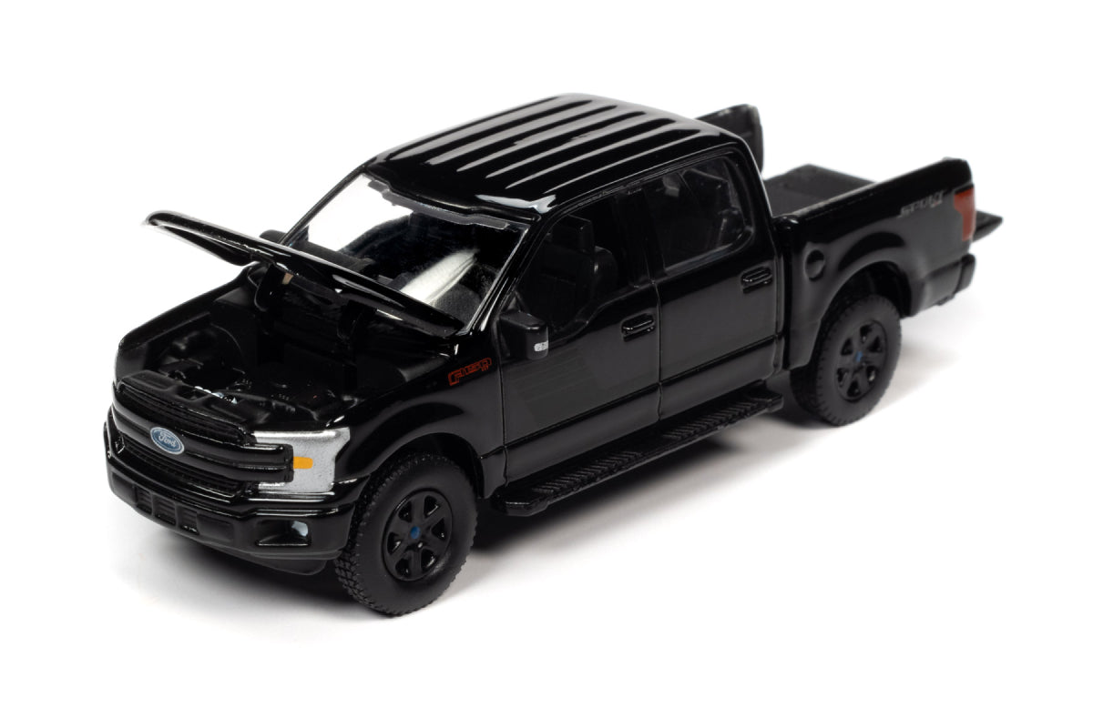 2019 Ford F-150 XLT Sport (Gloss Black w/Black Hood & Side Stripes)