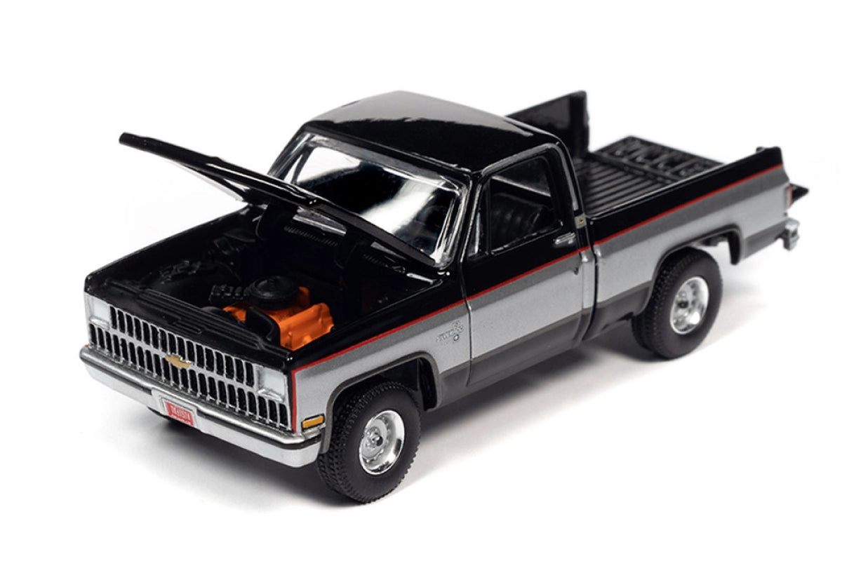 1981 Chevrolet Silverado 10 Fleetside (Midnight Black with Silver Poly on middle sides)