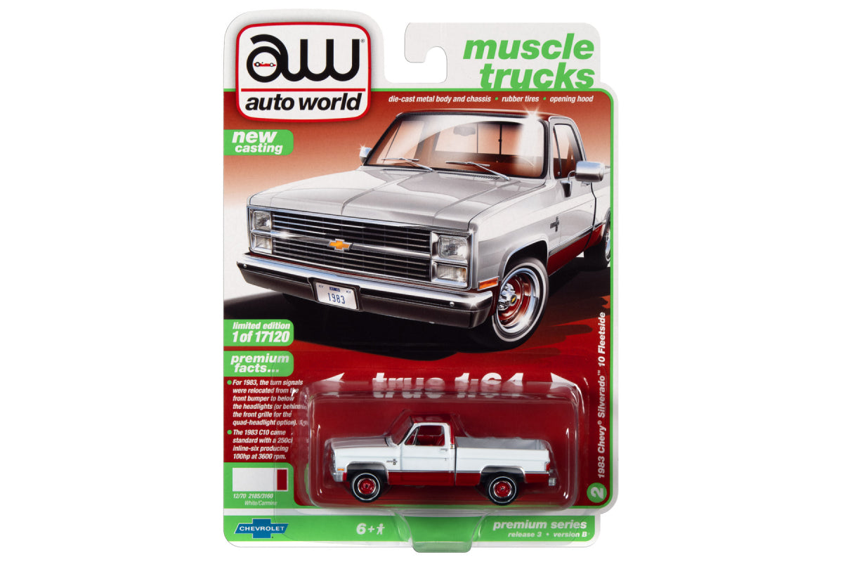 1983 Chevrolet Silverado 10 (Gloss White w/Roof & Lower Sides Carmine Red)
