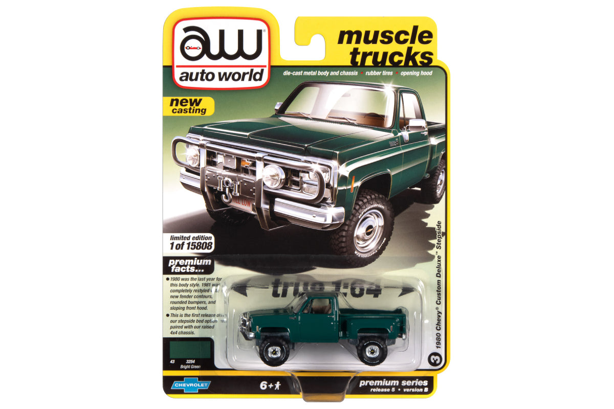 1980 Chevrolet Custom Deluxe 10 Step Side Truck (Bright Green & Front Push Bar)