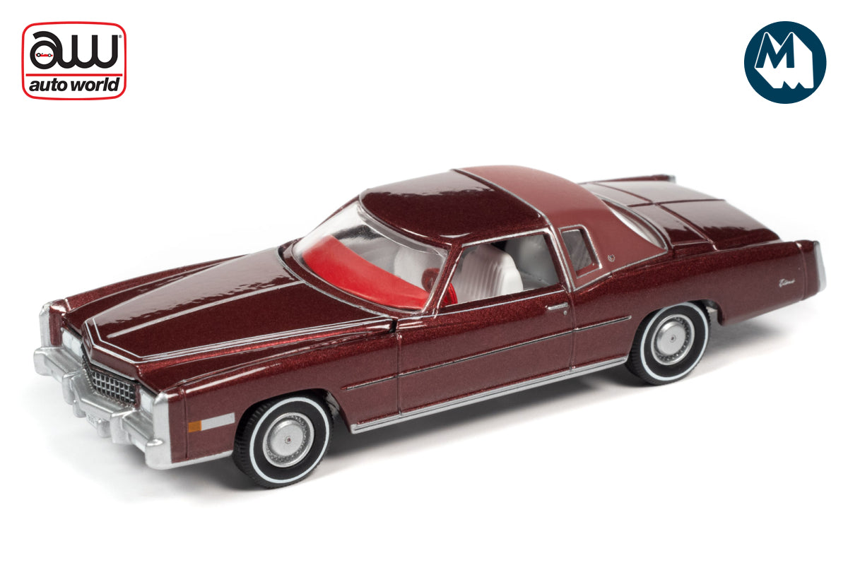 1975 Cadillac Eldorado (Cerise Firemist Poly w/(Partial) Maroon Vinyl Top)