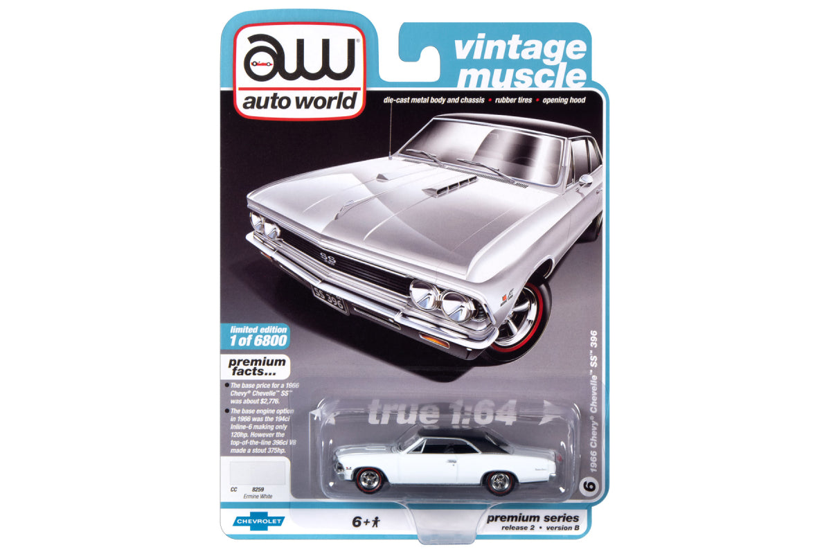 1966 Chevrolet Chevelle SS 396 (Gloss White w/Flat Black Roof)