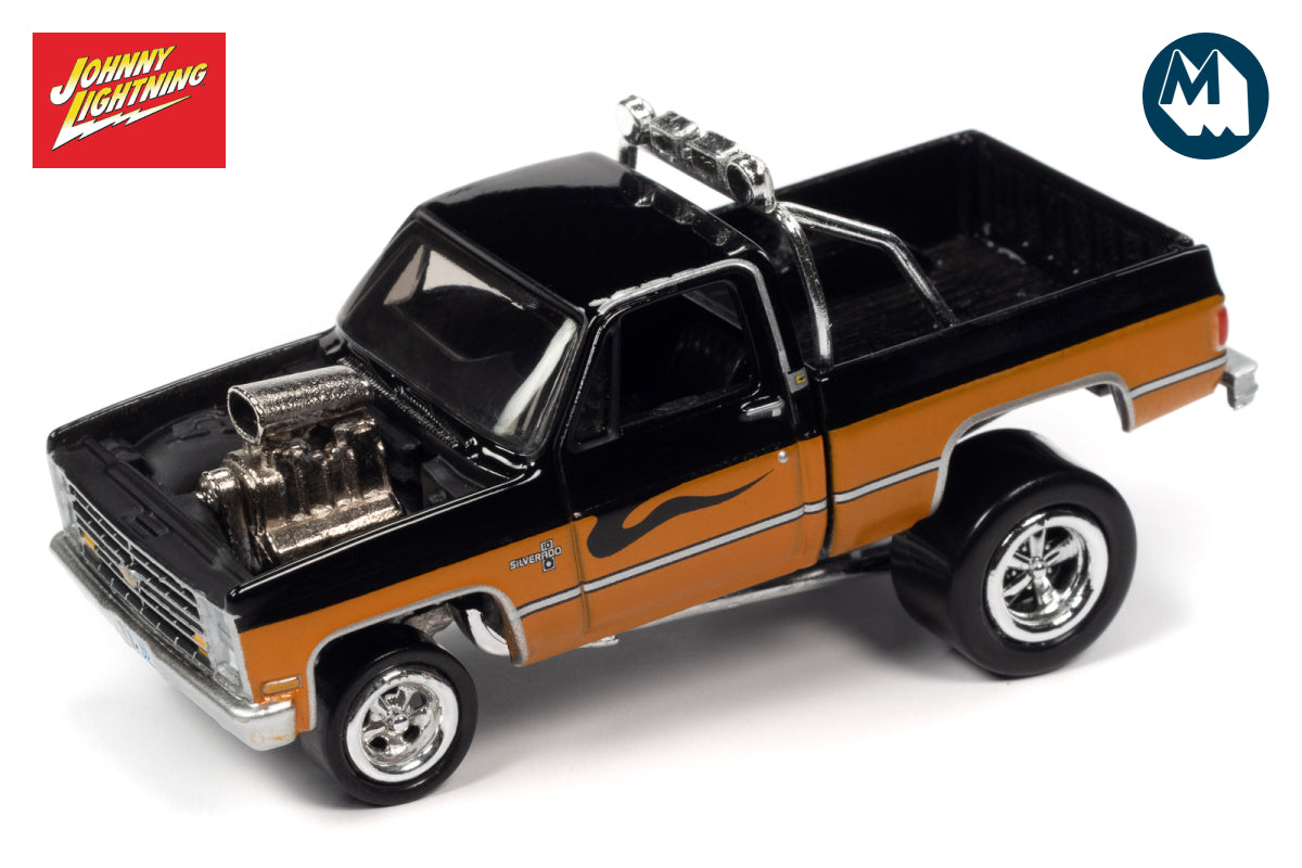1985 Chevrolet Silverado / Zingers (Gloss Black & Sunset Orange Metallic)