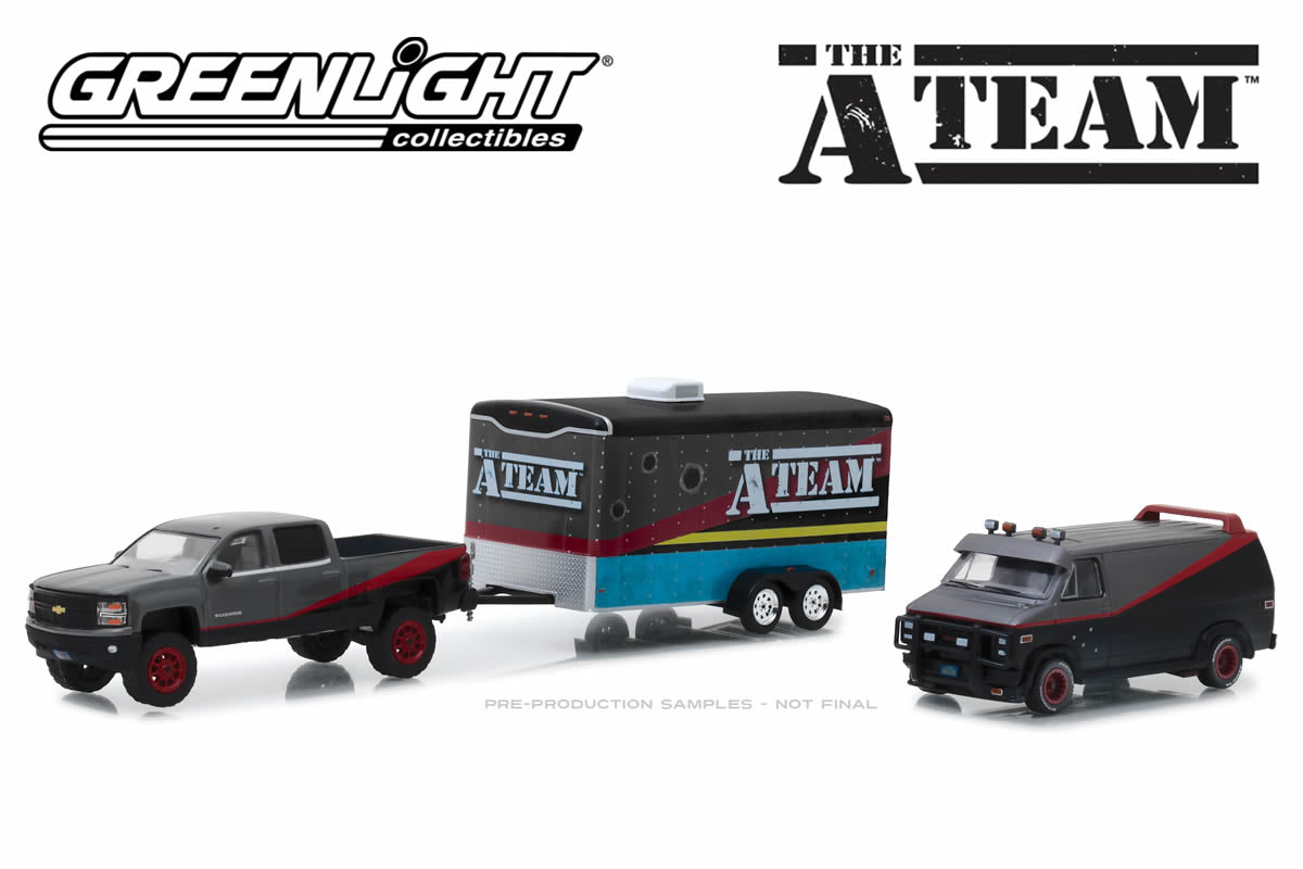 The A-Team - 2015 Chevy Silverado / 1983 GMC Vandura with Bullet Holes / Enclosed Car Hauler