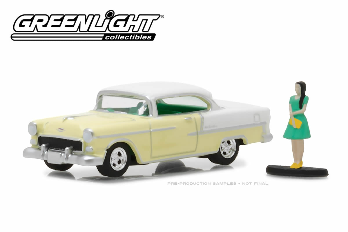 1955 Chevy Bel Air with Woman in Dress