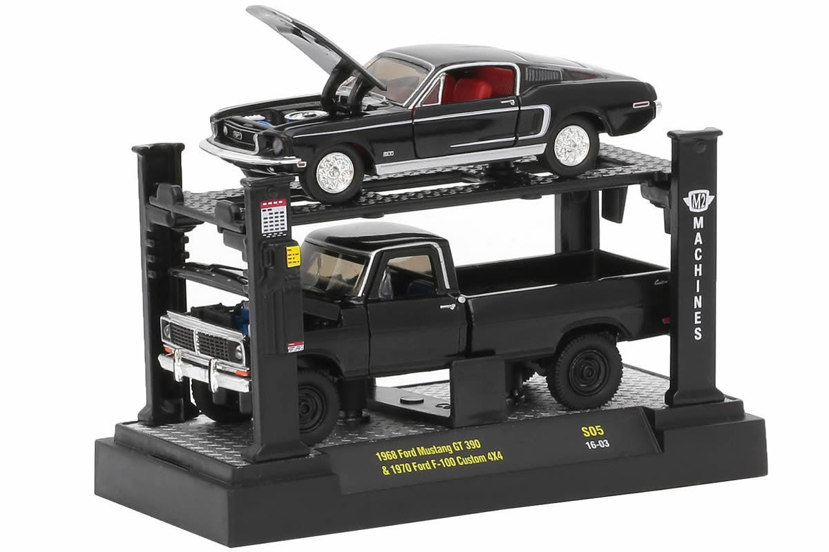 1968 Ford Mustang GT 390 / 1970 Ford F-100 Custom 4x4 (Black Release)