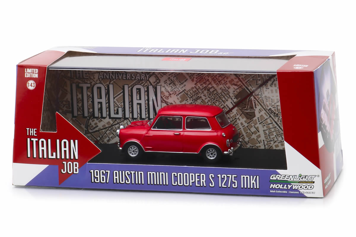 1:43 - The Italian Job (1969) / 1967 Austin Mini Cooper S 1275 MkI (Red with Black Leather Straps)