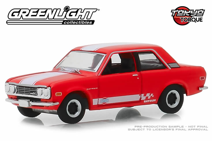 1970 Datsun 510 Custom (Red with White Stripes)