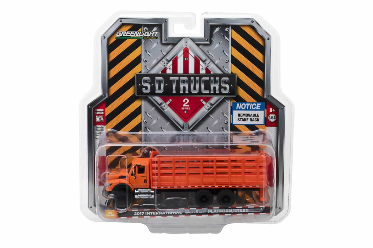 2017 International WorkStar Platform Stake Truck - Orange