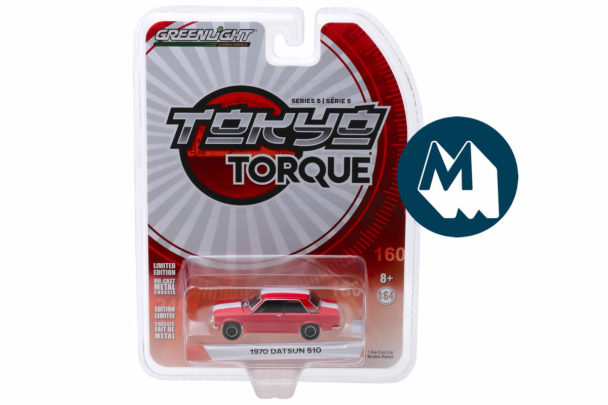 1970 Datsun 510 Custom (Red with White Stripes)