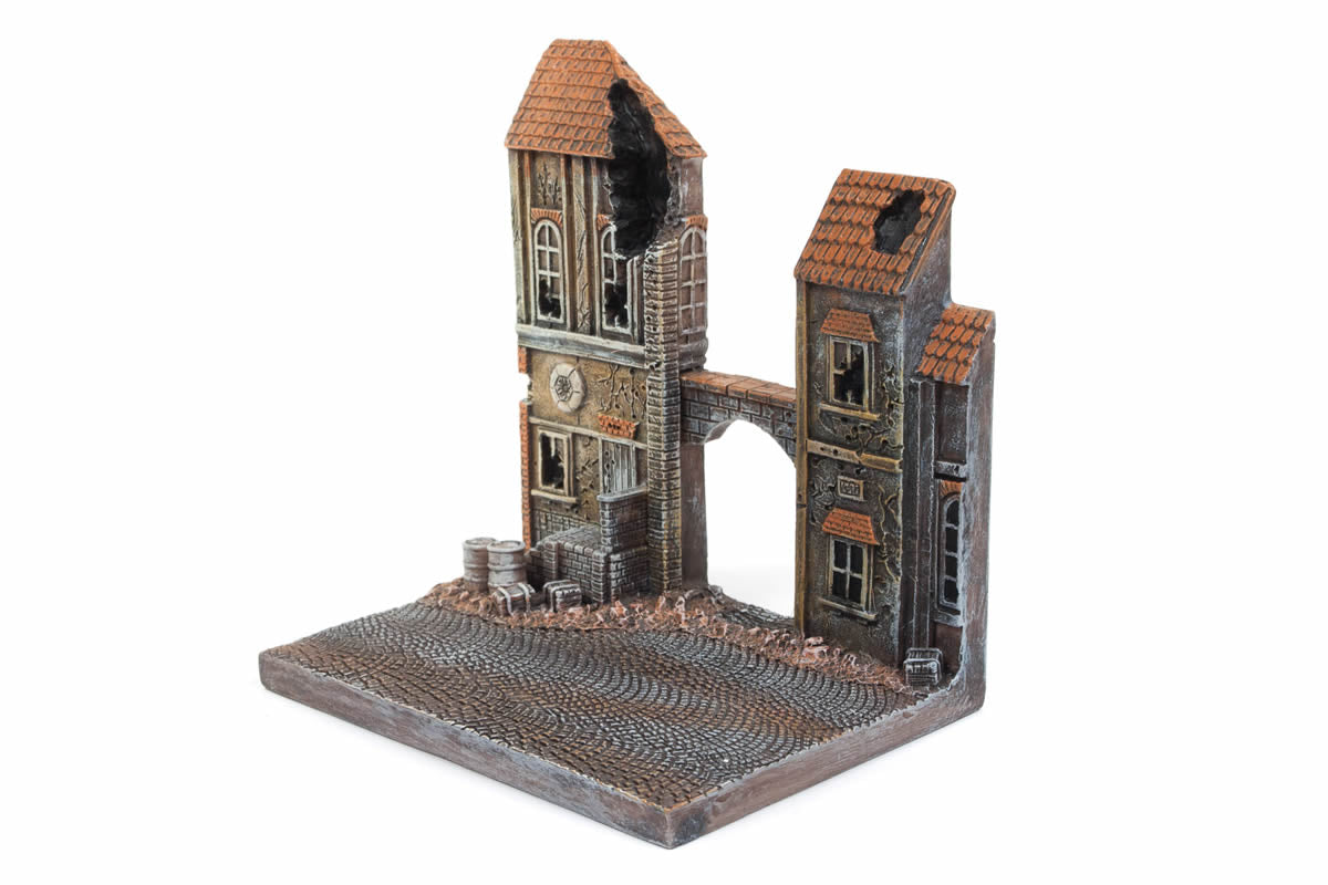 The Chateau resin display with WWII M4A3 Sherman Tank