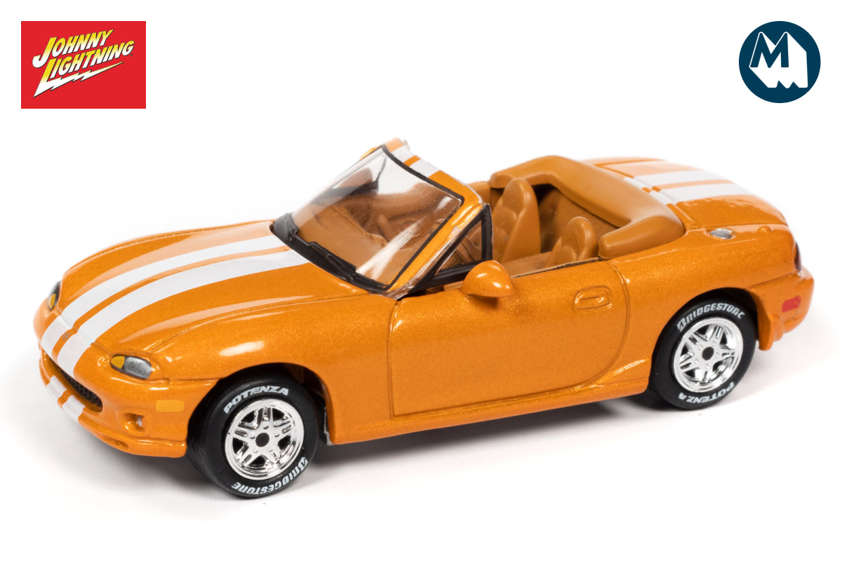 1999 Mazda Miata (Amber Orange Metallic with White Stripes)