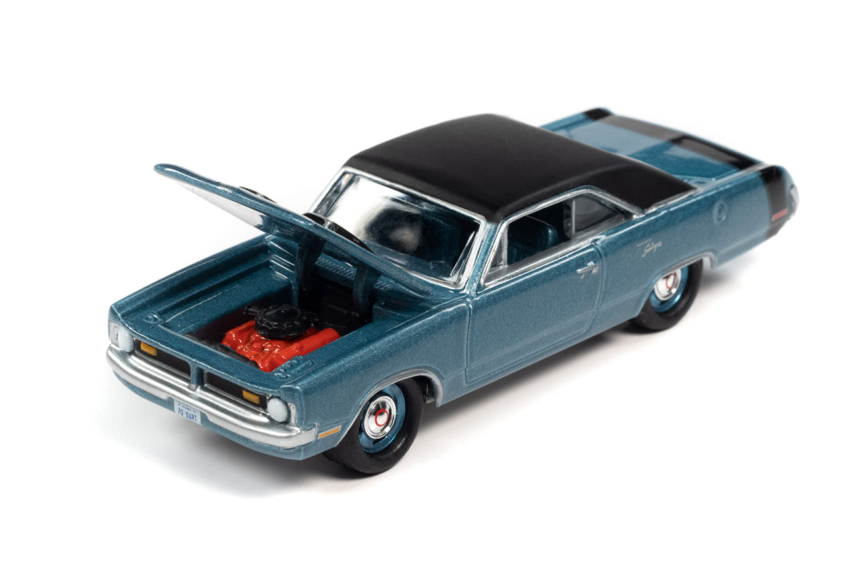 1970 Dodge Dart Swinger (B3 Light Blue Poly with Black Roof and Stripe)