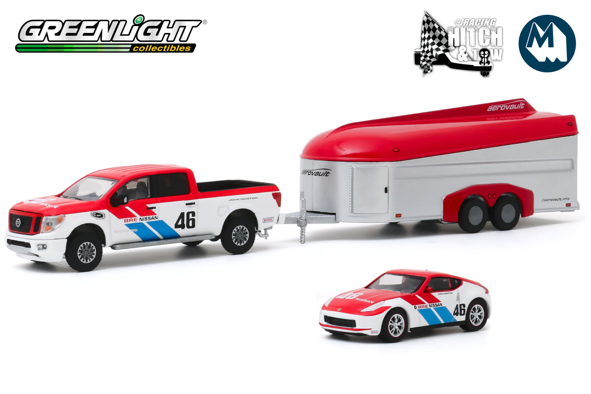 2019 Nissan Titan XD Pro-4X and 2019 Nissan 370Z BRE #46 (Brock Racing Enterprises) with Aerovault MKII Trailer