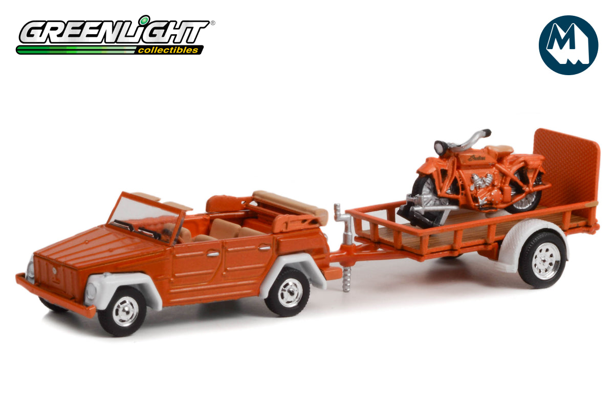 1973 Volkswagen Thing (Type 181) and Utility Trailer with 1920 Indian Scout