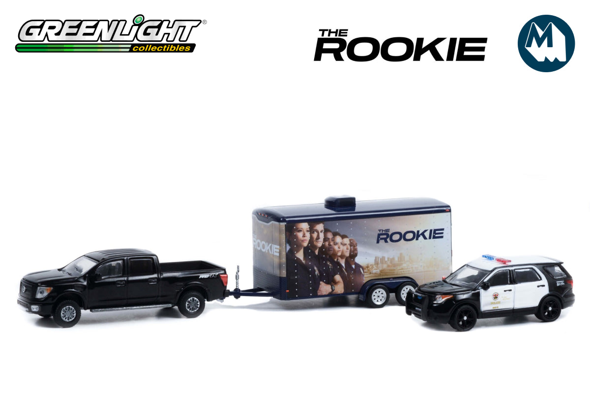 The Rookie / 2020 Nissan Titan Pro-4X with 2013 Ford Police Interceptor Utility - Los Angeles Police Department (LAPD) in Enclosed Car H