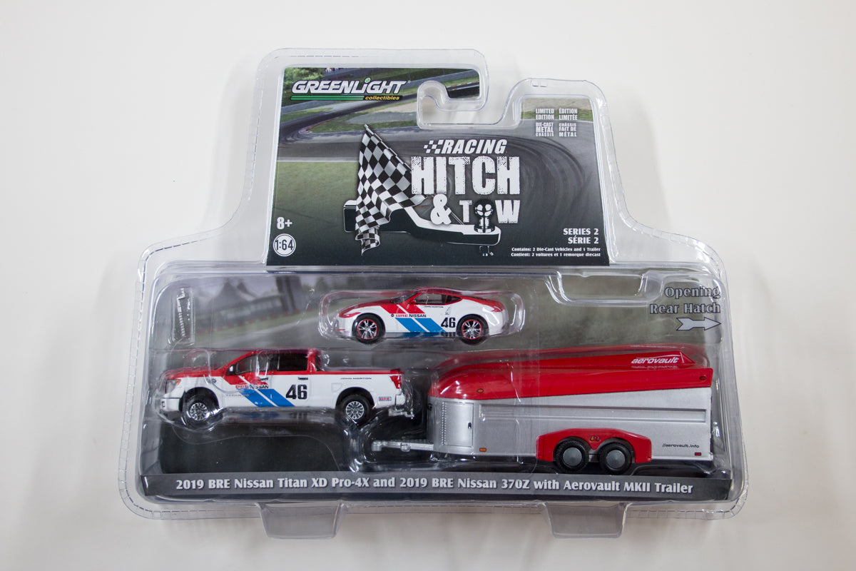 2019 Nissan Titan XD Pro-4X and 2019 Nissan 370Z BRE #46 (Brock Racing Enterprises) with Aerovault MKII Trailer