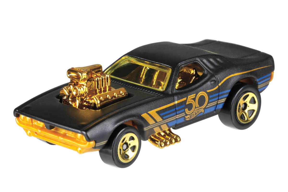 2018 Set of 6 + Chase - Hot Wheels Black & Gold (50th Anniversary)