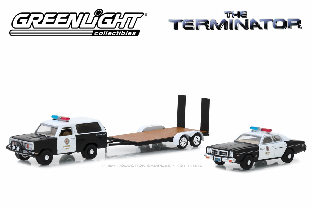 The Terminator - 1977 Dodge Ramcharger / 1977 Dodge Monaco Metropolitan Police / Flatbed Trailer