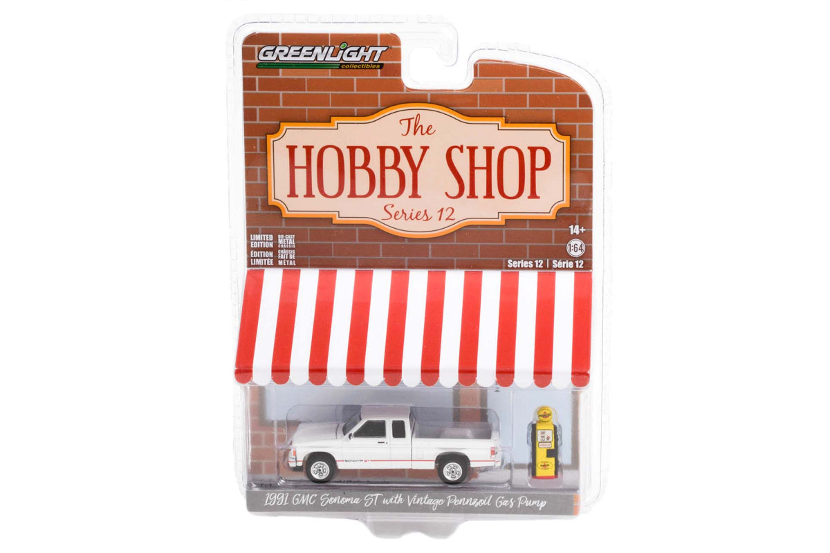 1991 GMC Sonoma ST with Vintage Pennzoil Gas Pump