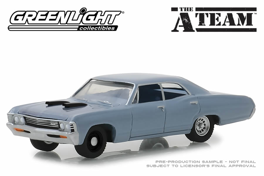 Greenlight 1:43 Chevrolet Impala Sport Sedan Year 1967 The A-Team 1983 87 Blue Gray Green 86527 Gruene Version Greenlight 1:43 Chevrolet Impala Sport Sedan Year 1967 The A-Team 1983 87 Blue Gray Green 86527 Gruene Version
