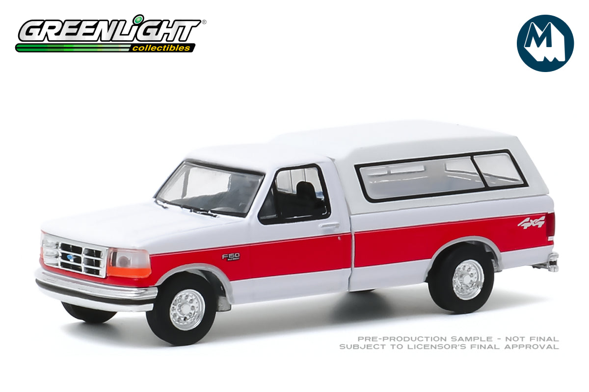 1994 Ford F-150 XLT with Camper Shell - Red and White