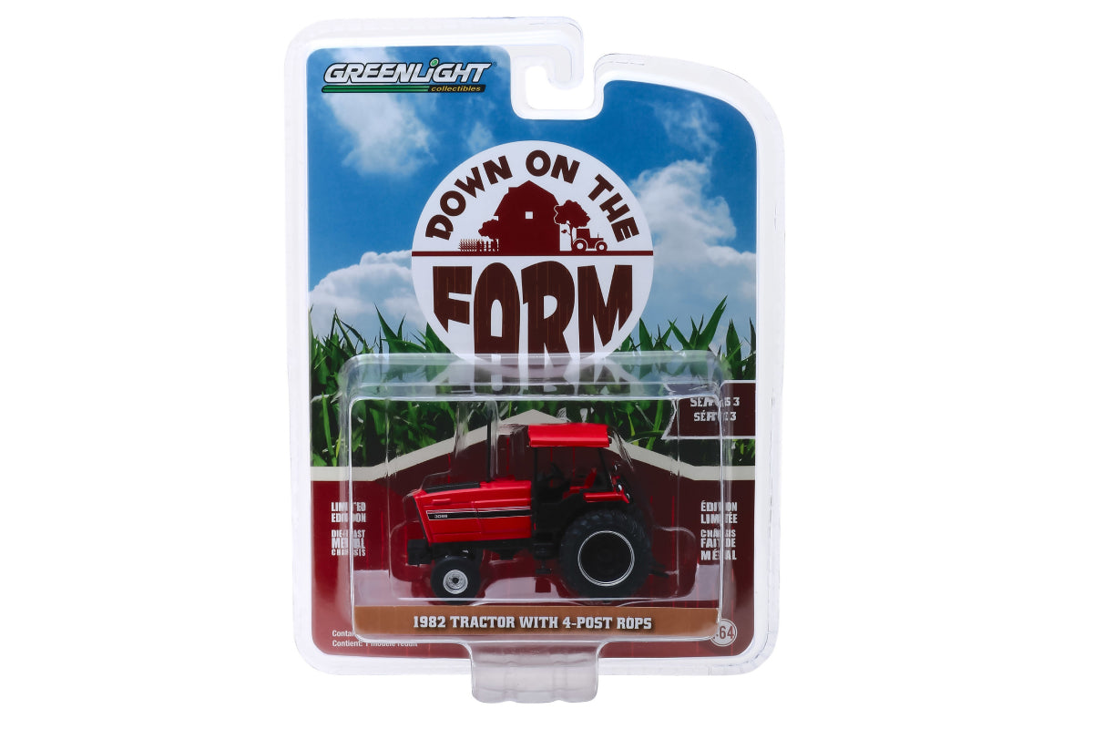 1982 Tractor with 4-Post ROPS - Red and Black