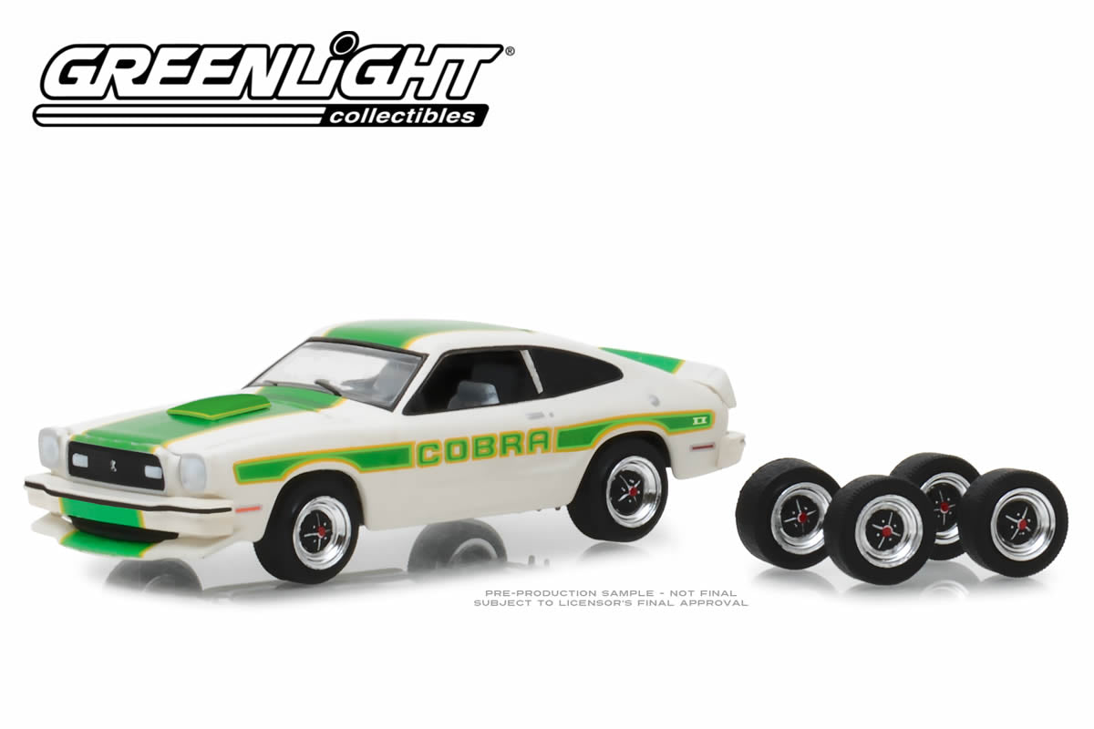 1978 Ford Mustang II Cobra II - White with Green Billboard Stripes and Spare Tyres