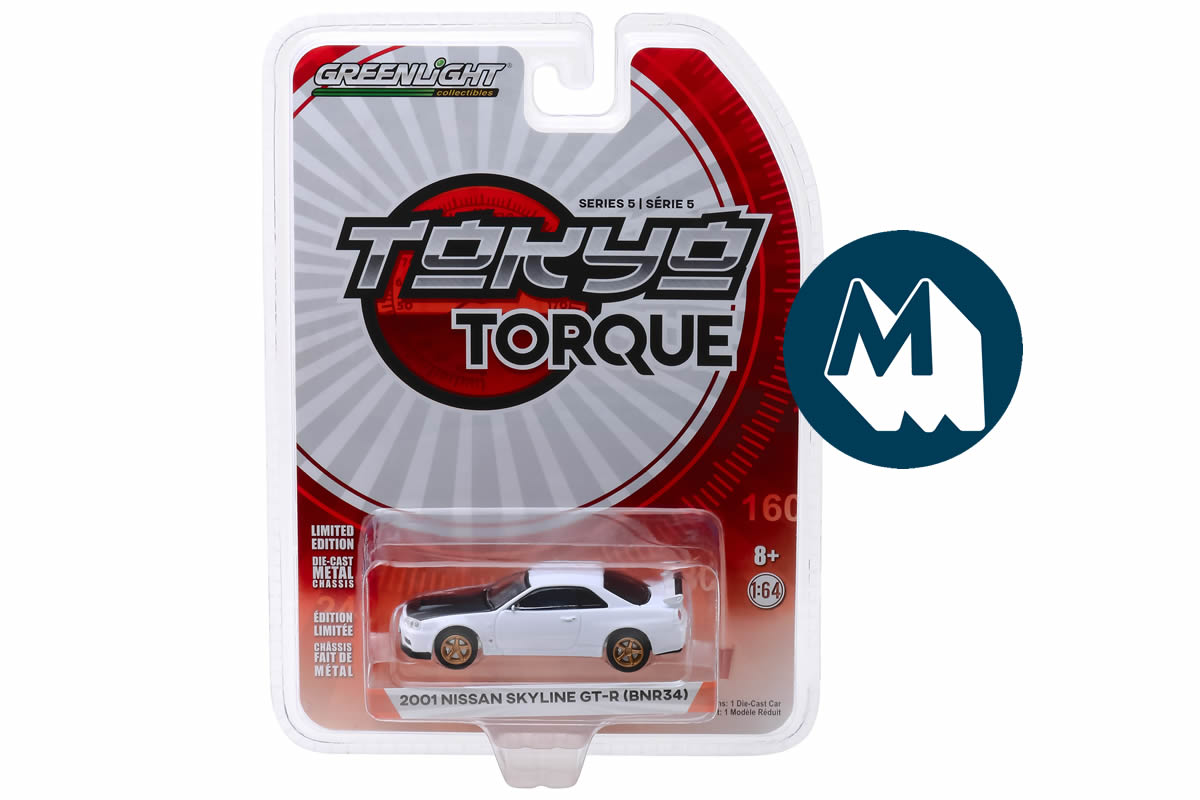 2001 Nissan Skyline GT-R (BNR34) V-Spec II (White with Z-Tune Hood)