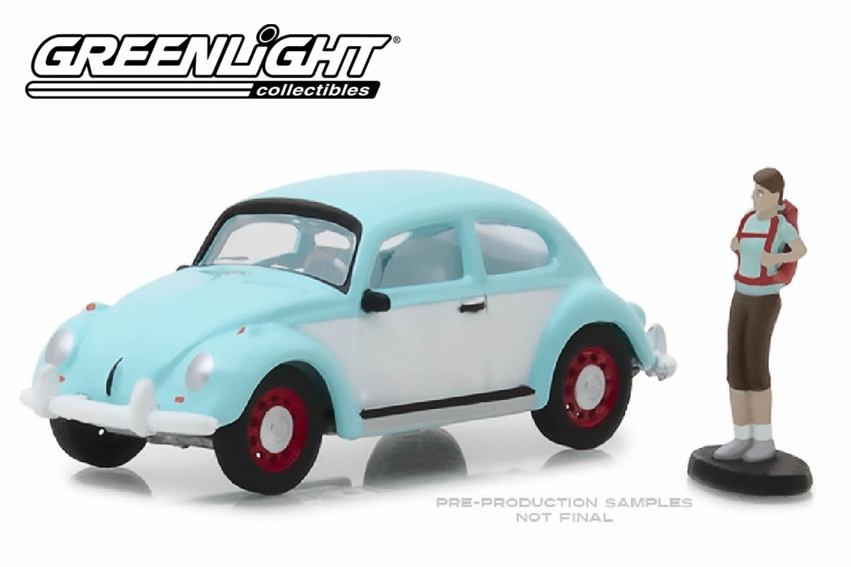 Classic Volkswagen Beetle with Backpacker