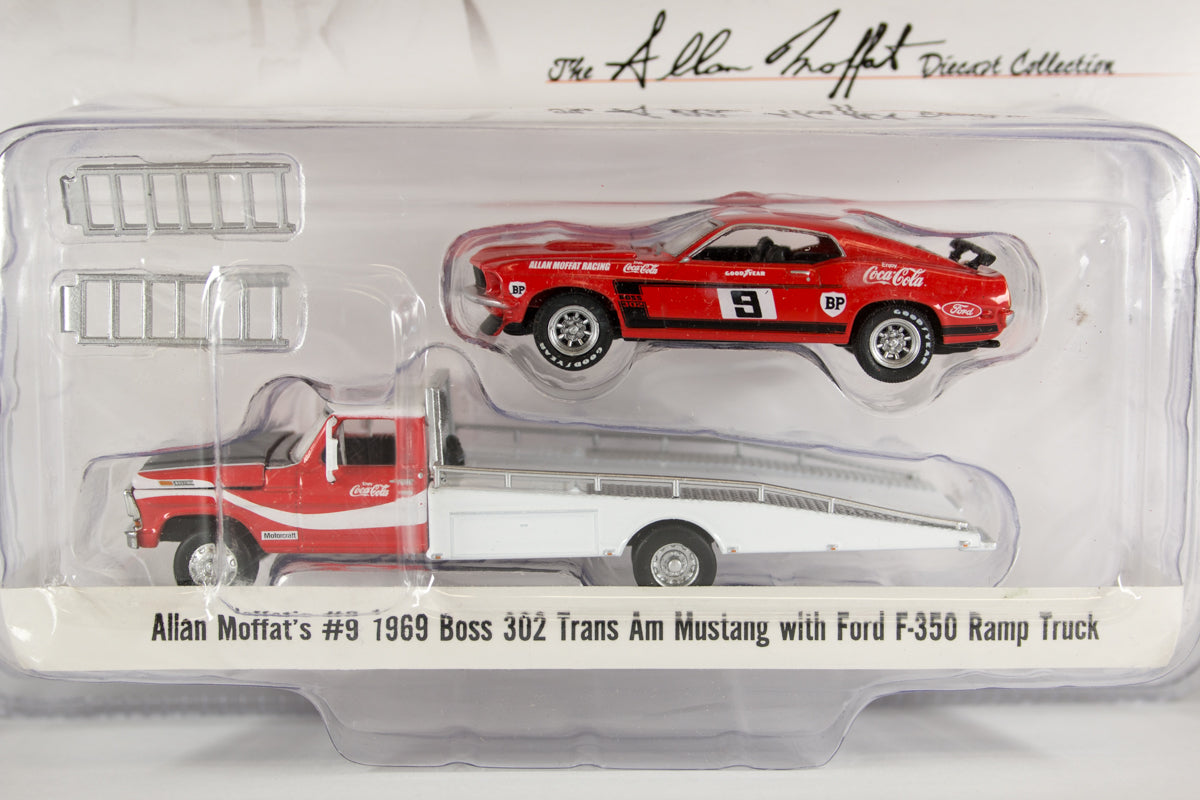 Allan Moffat's #9 1969 Boss 302 Trans Am Mustang with Ford F-350 Ramp Truck