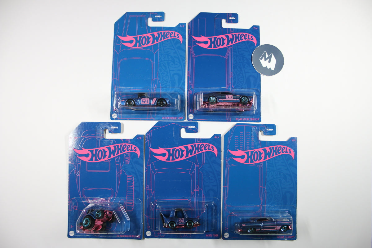 2022 Mix 2 - Set of 5 Hot Wheels Blue and Pink