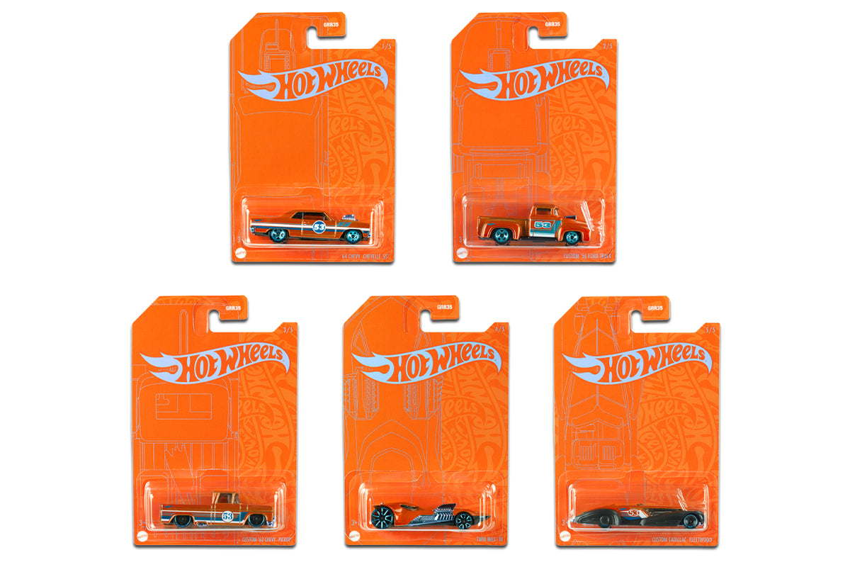 2021 Set of 5 - Hot Wheels Orange and Blue Series- Set of 5